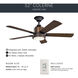 Colerne 52 inch Distressed Black with Auburn Stained Blades Ceiling Fan